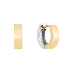 Roberto Coin Oro Boucles d'oreilles classiques en or jaune et blanc 18K  7773294AJER0