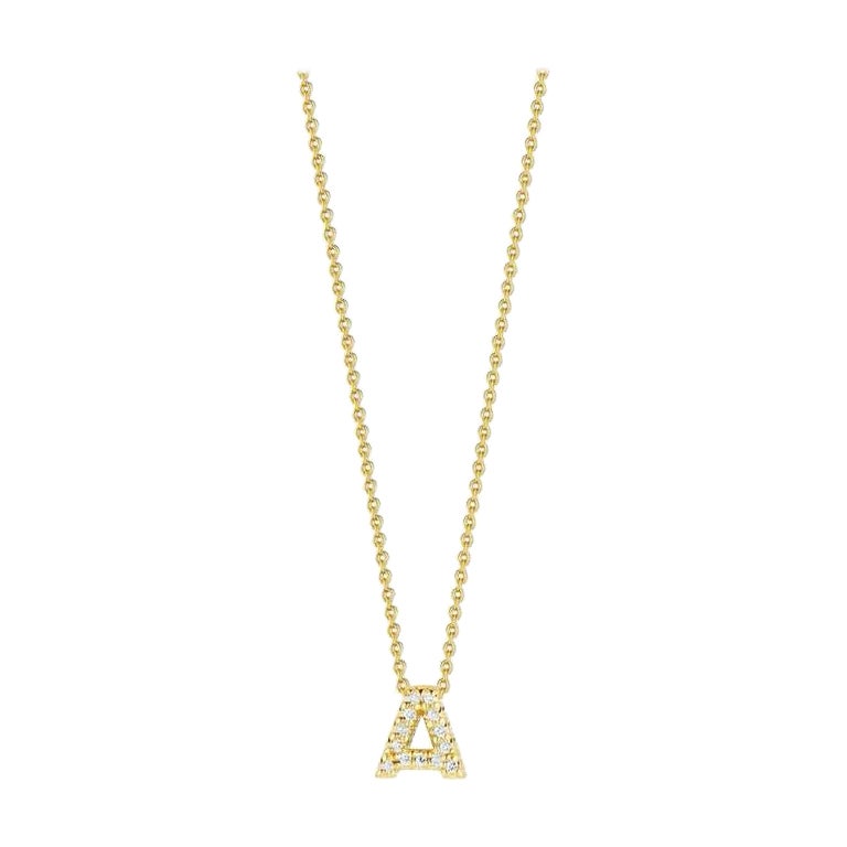 Roberto Coin Tiny Treasures Letter "A" Initial Necklace 001634AYCHXA For Sale