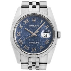 Rolex Datejust 116234, Blue Engraved Dial, Roman Numerals, M Series Men's Watch