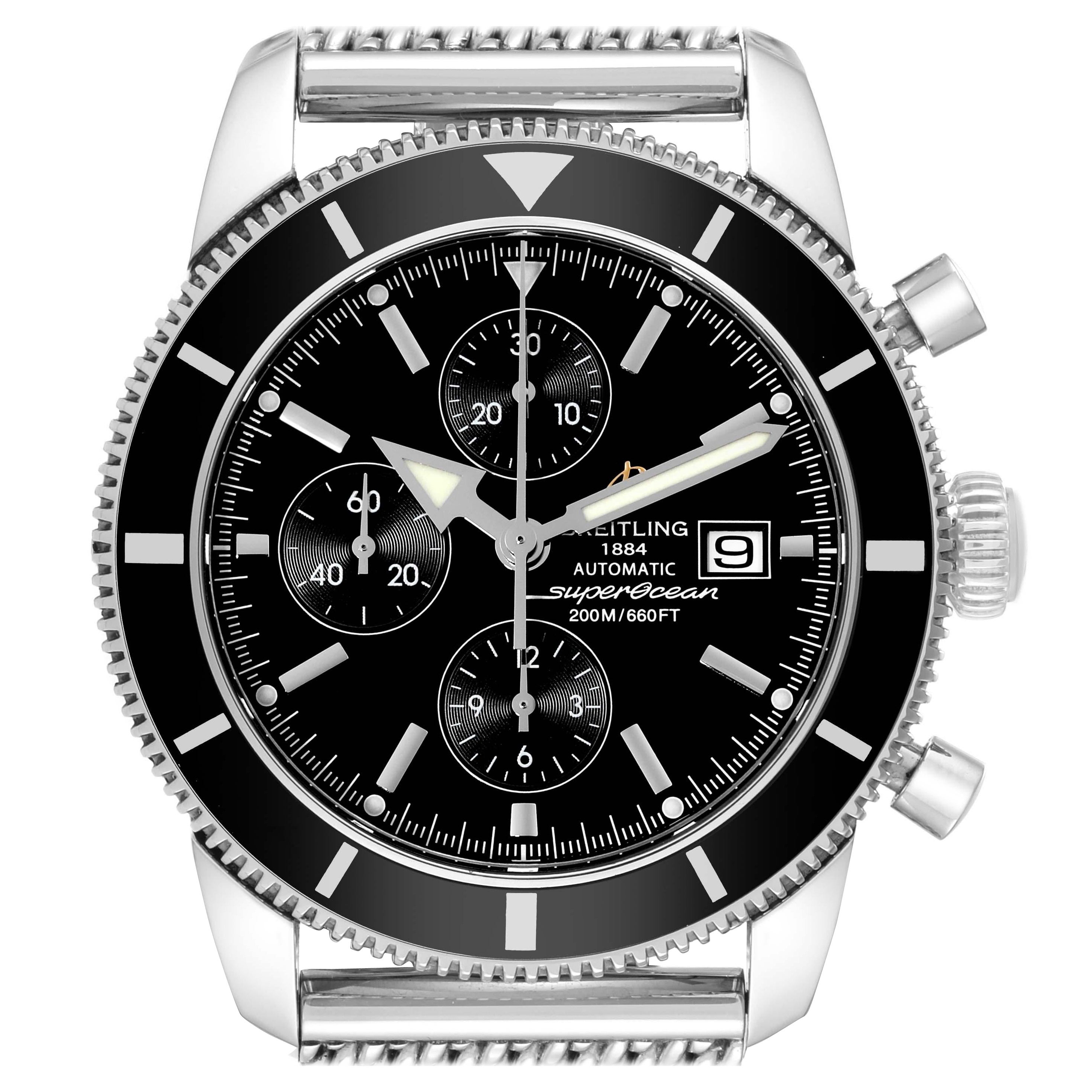 Breitling SuperOcean Heritage Chrono 46 Steel Mens Watch A13320 Box Papers For Sale