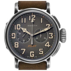 Zenith Heritage Pilot Type 20 Chronograph Steel Titanium Mens Watch 11.2430.4069