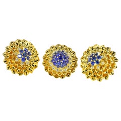 Tiffany & Co. Sapphire and Diamond Vintage Suite of Earrings and Ring, C. 1948
