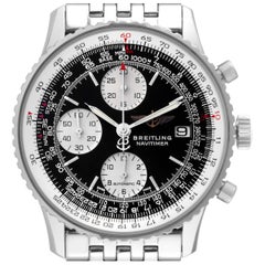 Breitling Old Navitimer Black Dial Steel Mens Watch A13324 Box Card