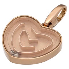 Cartier K18 Pink Gold White Gold Labyrinth Heart Motif Charm