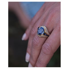 Leyser Leyser: 18 Karat Gold Ring mit königsblauem Saphir