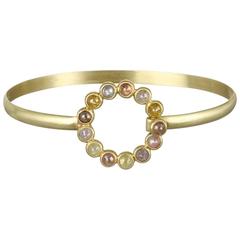 Faye Kim Handmade Milky Diamond Gold Eternity Bangle Bracelet