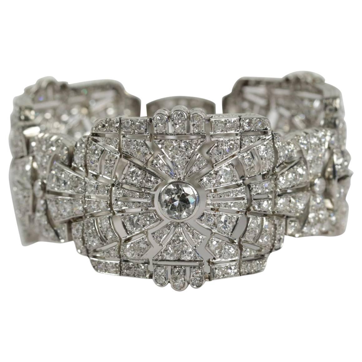Art Deco Diamond Platinum Bracelet