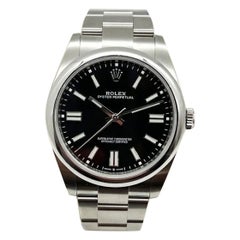 2022 Rolex 124300 41mm Oyster Perpetual Black Dial Stainless Steel Box Papers