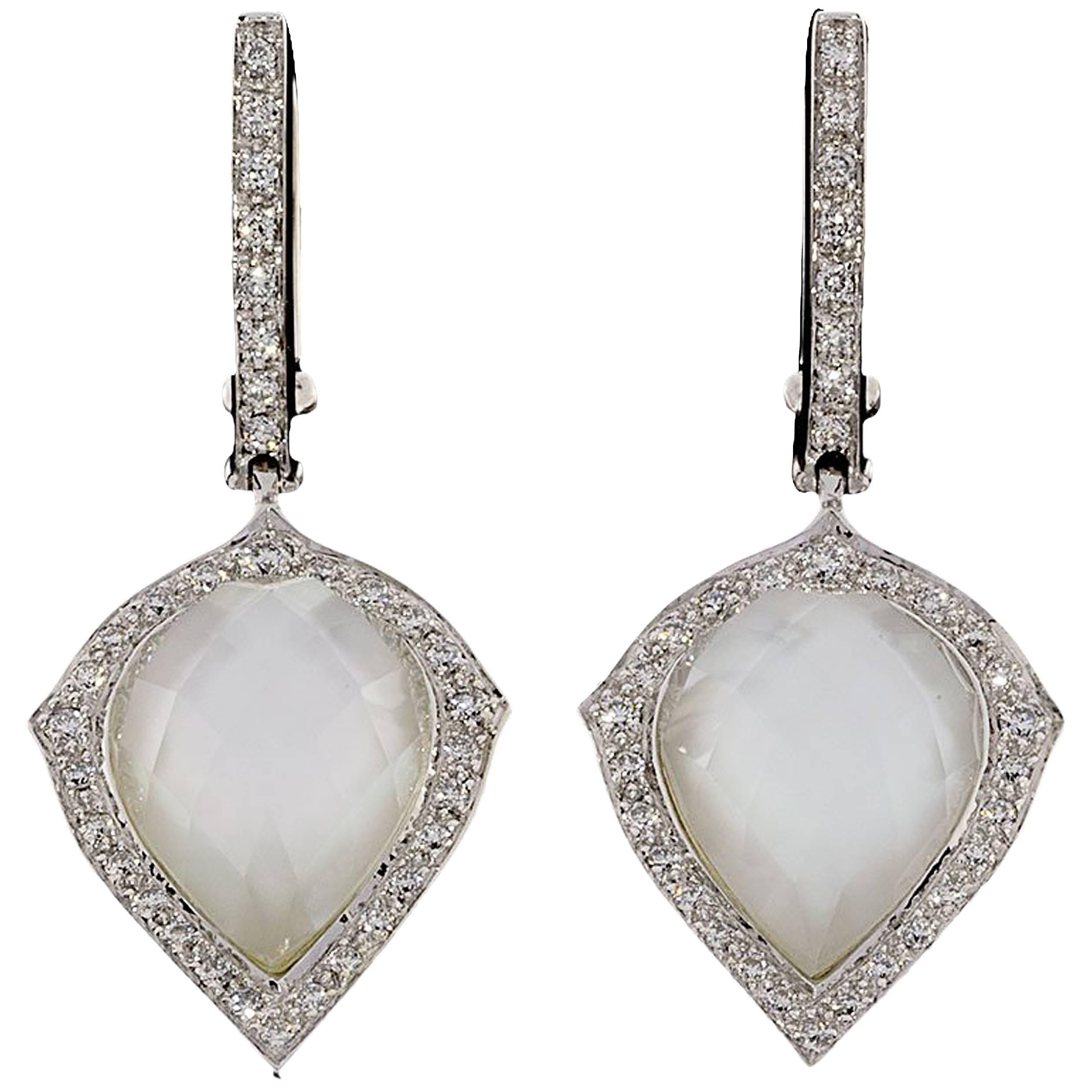 Stephen Webster Mother-of-Pearl Diamond Gold Crystal Haze Earrings