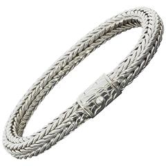 John Hardy Sterling Silver Squared Woven Chain Bracelet