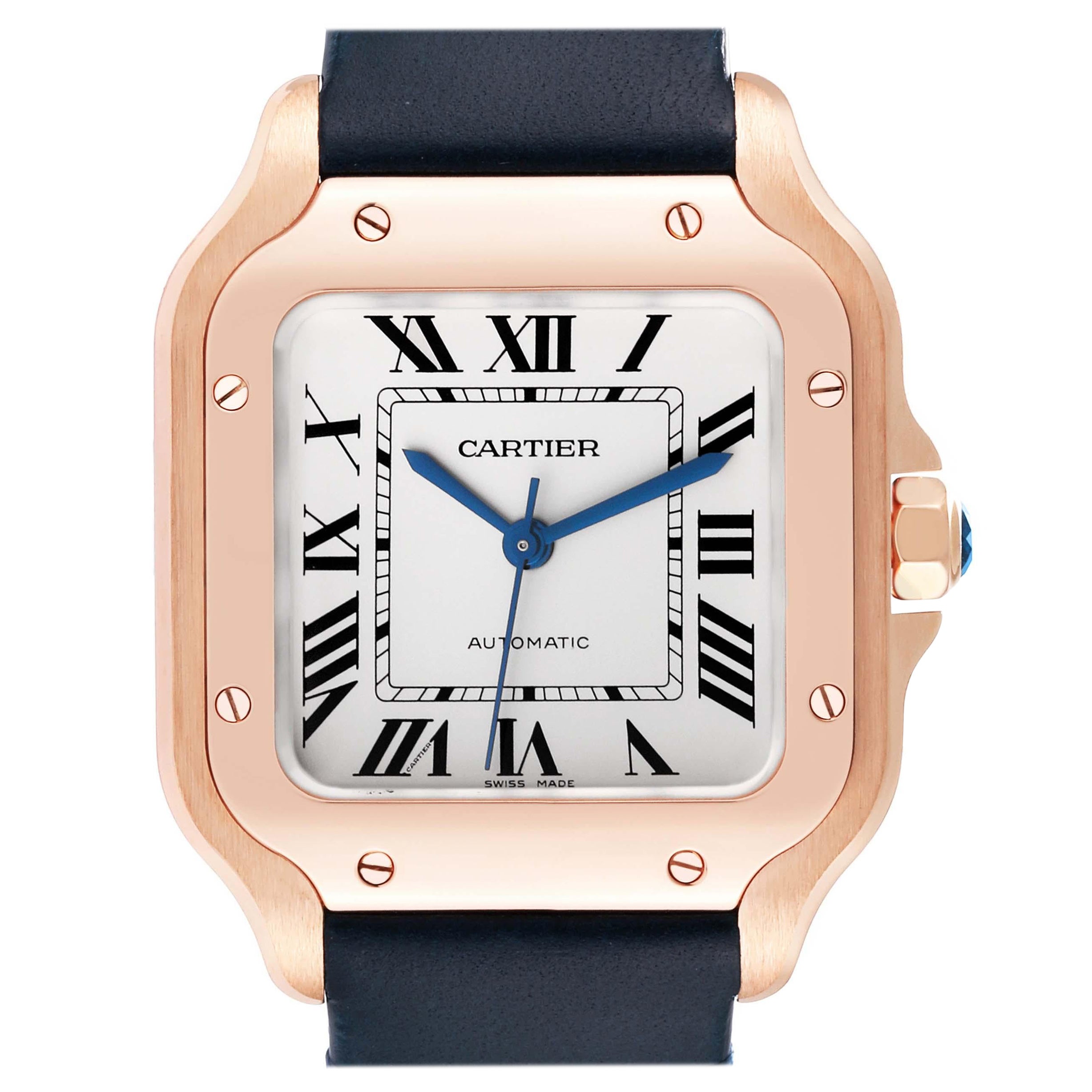 Cartier Santos Rose Gold Automatic Ladies Watch WGSA0028 Card For Sale