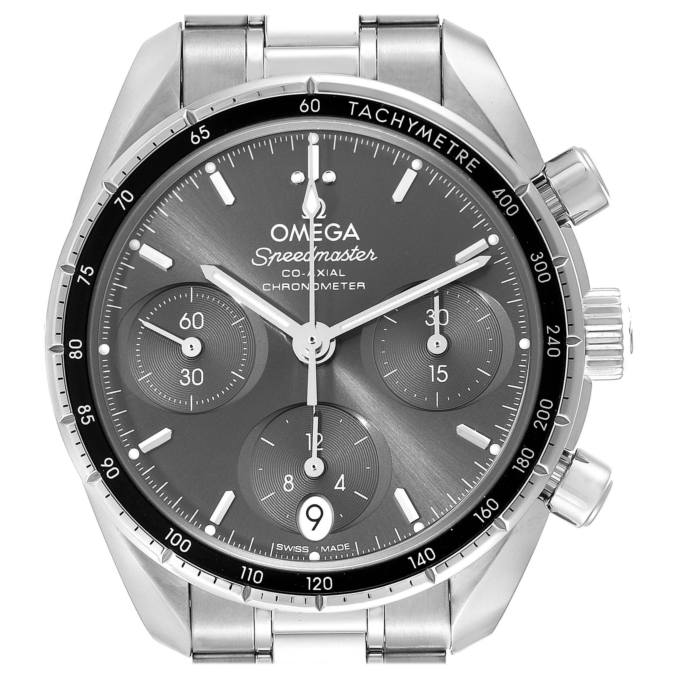 Omega Speedmaster Co-Axial 38 Steel Mens Watch 324.30.38.50.06.001 Box Card For Sale