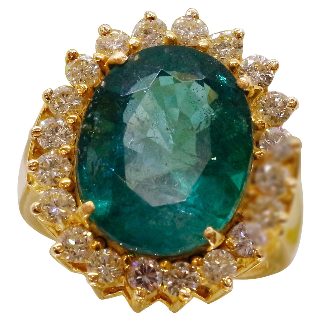 10ct Lab Emerald Engagement Ring Minimalist 18K Yellow Gold Promise/Anniversary