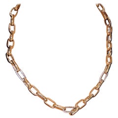 18K Yellow Gold Link Chain with Diamond