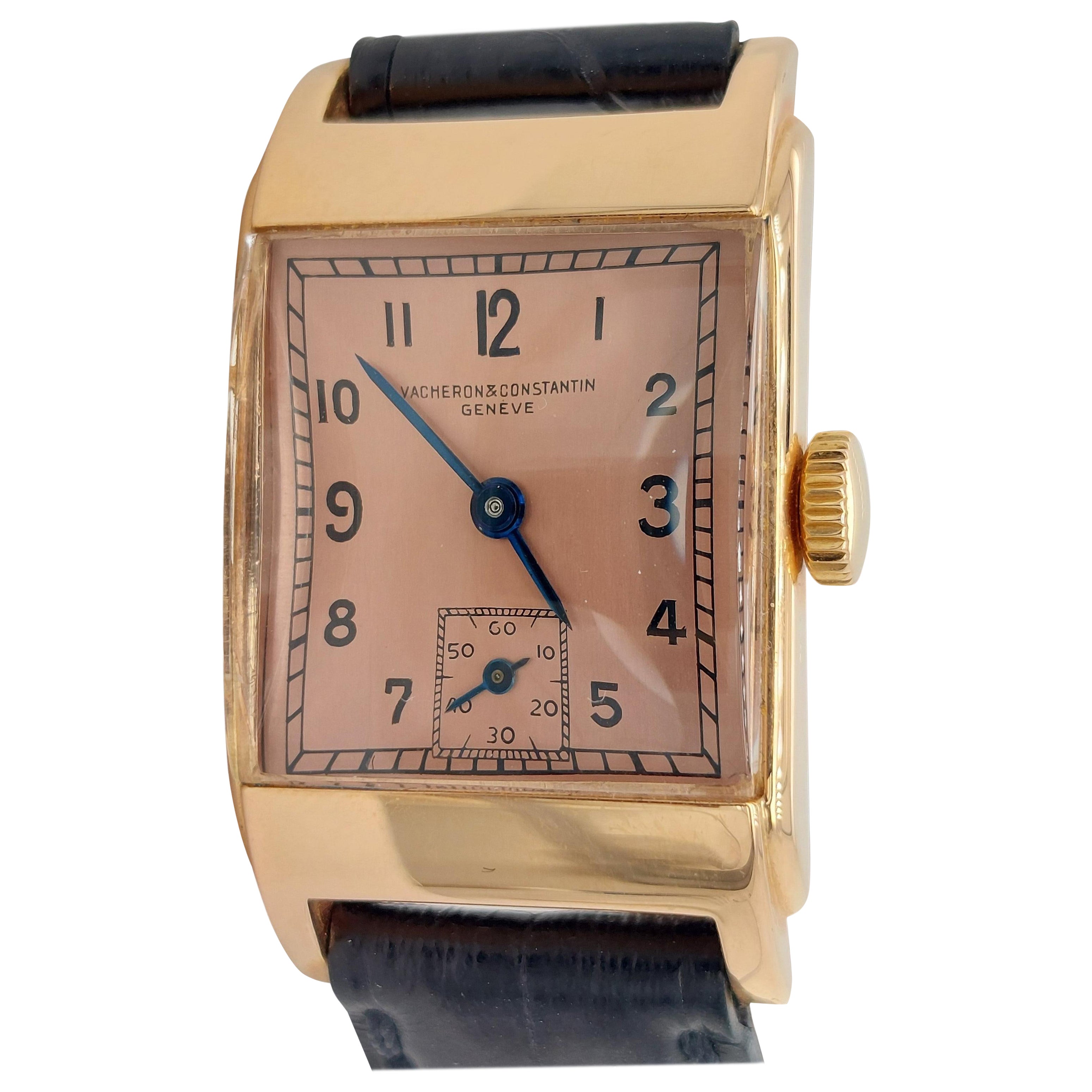 18 Karat Roségold Vacheron Constantin Handaufzug, ausgezeichneter Zustand von 1935 im Angebot