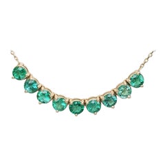 NO RESERVE!  2.44 Carat Natural Emerald - 14 kt. Gold - Necklace