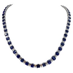 Sophia D. Blue Sapphire and Diamond Necklace