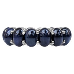 NO RESERVE! 13.24 Carat Sapphire Eternity Band - 14 kt. White gold - Ring