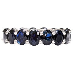 NO RESERVE! 7.96 Carat Sapphire Eternity Band - 14 kt. White gold - Ring