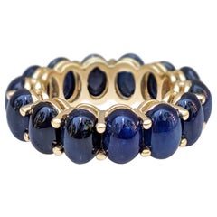 NO RESERVE! 13.12 Carat Sapphire Eternity Band - 14 kt. Gold - Ring
