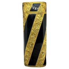 Rare Used Cartier circa 1980 18k Gold and Lacquer “Royking” Lighter