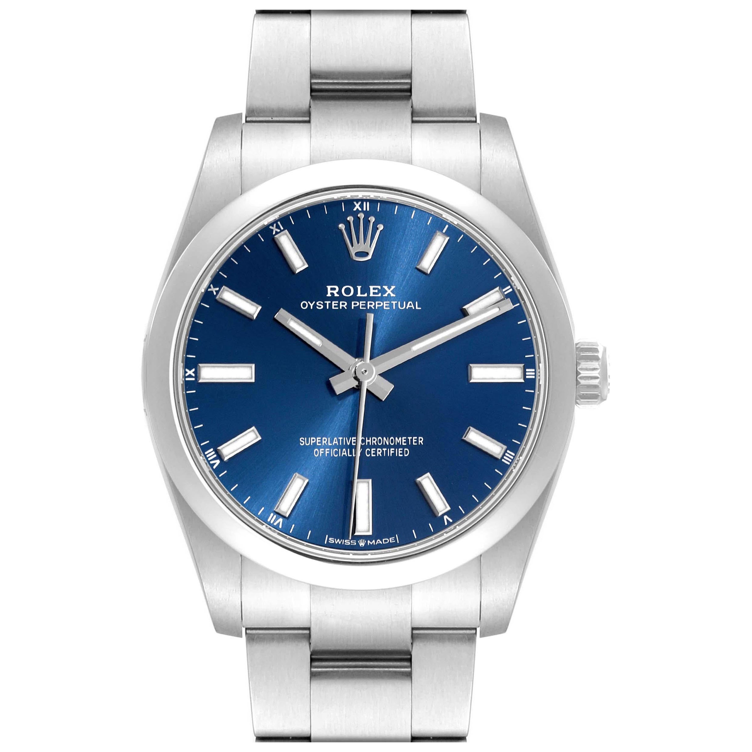 Rolex oyster perpetual 34mm blue cheap