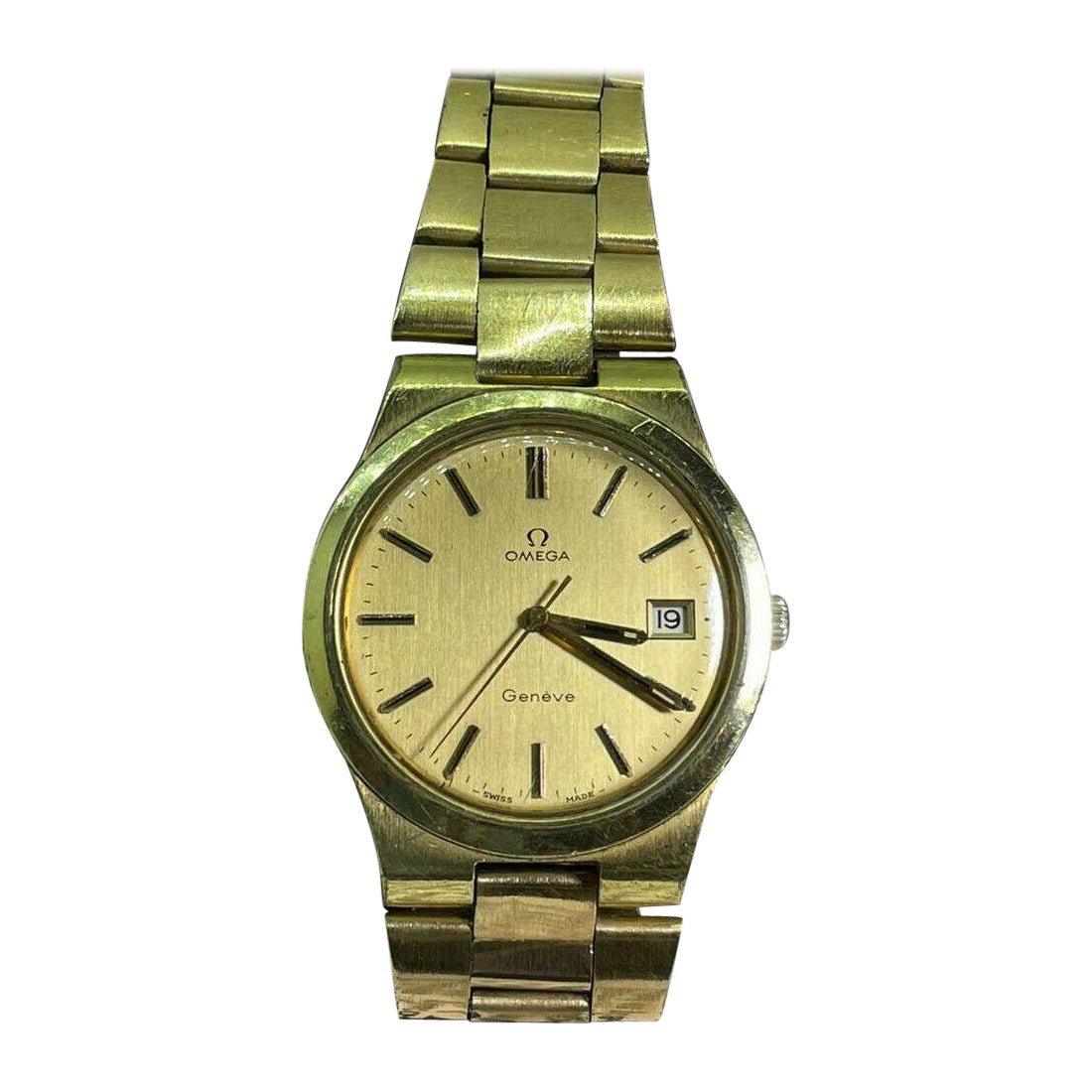 Vintage Omega Geneve Manual, cal 1030 Gold-Plated Gents' Watch, c1974. For Sale