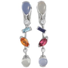 Cartier Meli Melo Platinum Multicolored Gemstone Earrings CA26-012424