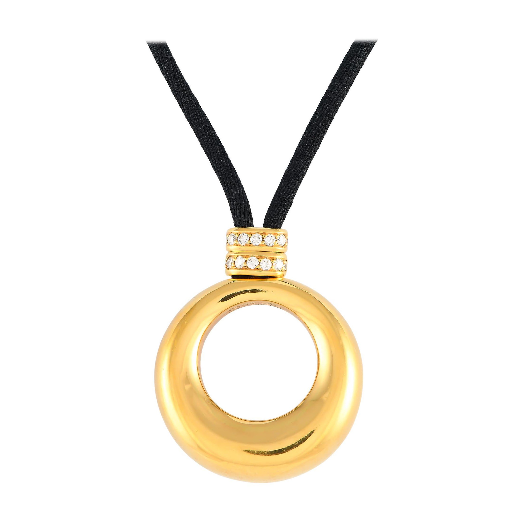 Chaumet 18 Karat Gelbgold Diamant-Kordel-Halskette CH02-012524 im Angebot