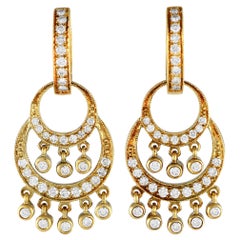 Leslie Greene Pendants d'oreilles en or jaune 18 carats et diamants 1,35 carat LG020124