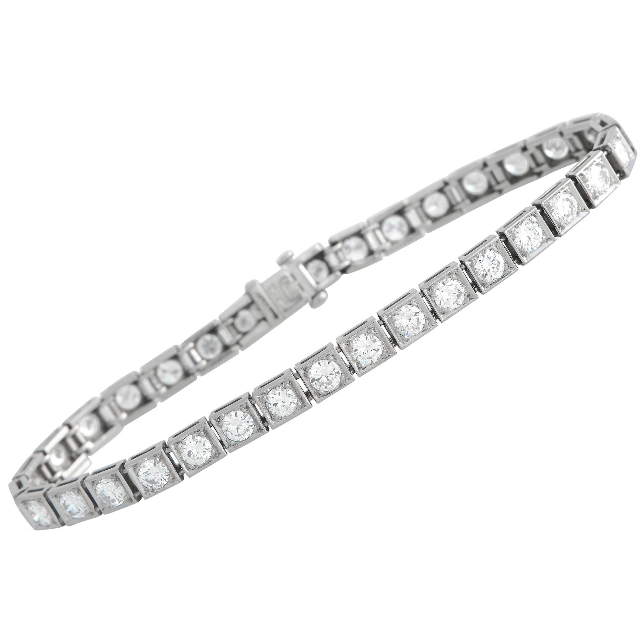 Platinum 6.0ct Diamond Bracelet MF23-012224 For Sale