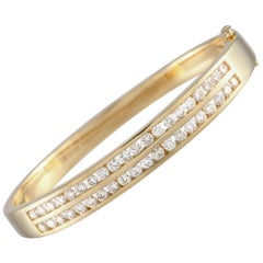 14K Yellow Gold 2.0ct Diamond Bangle Bracelet MF02-012424