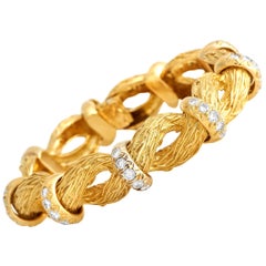 18K Yellow Gold 4.50ct Diamond Textured Link Bracelet MF03-013024