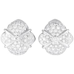 18K White Gold 2.68ct Diamond Quatrefoil Earrings MF12-012924