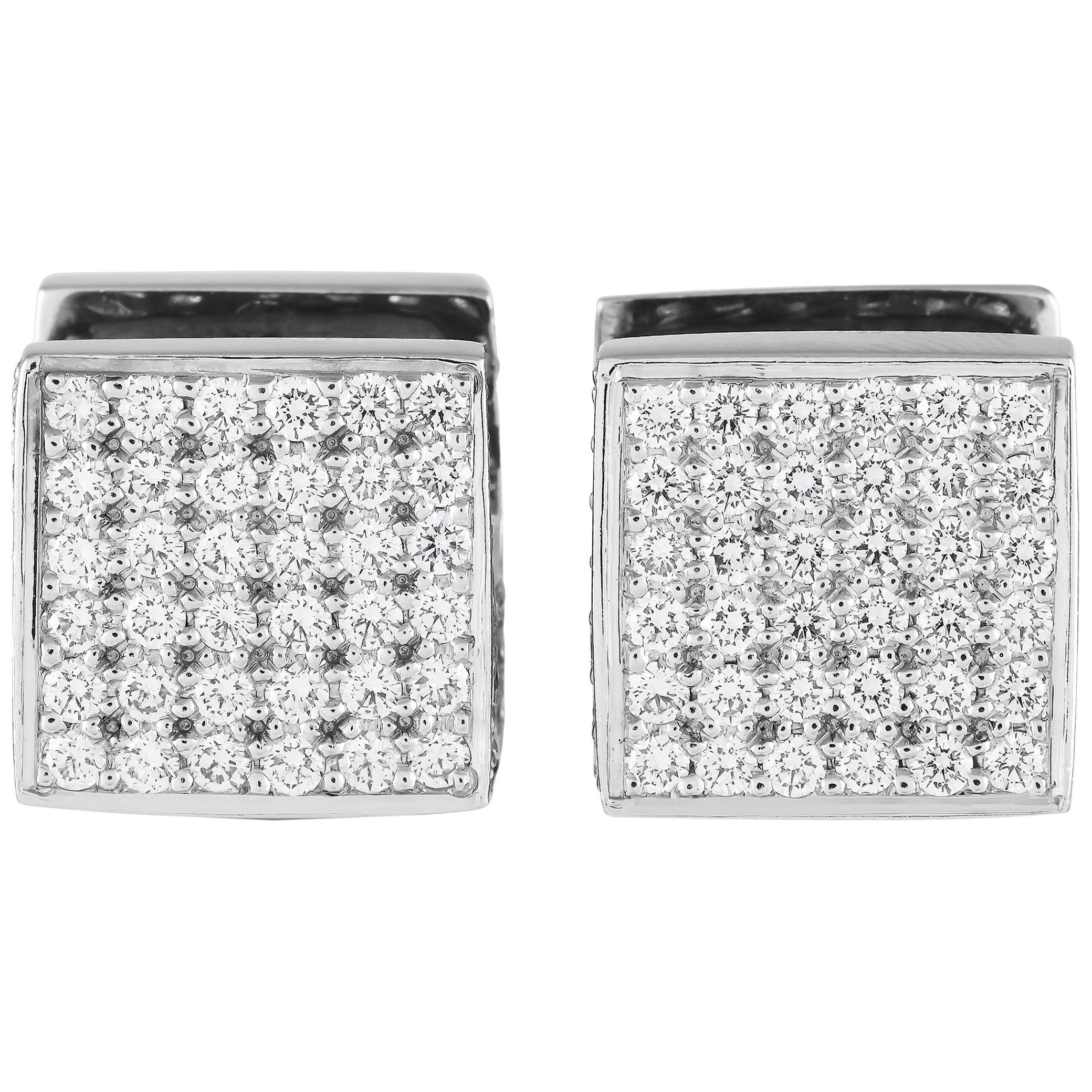 14K White Gold 1.55ct Diamond Earrings MF04-012324 For Sale