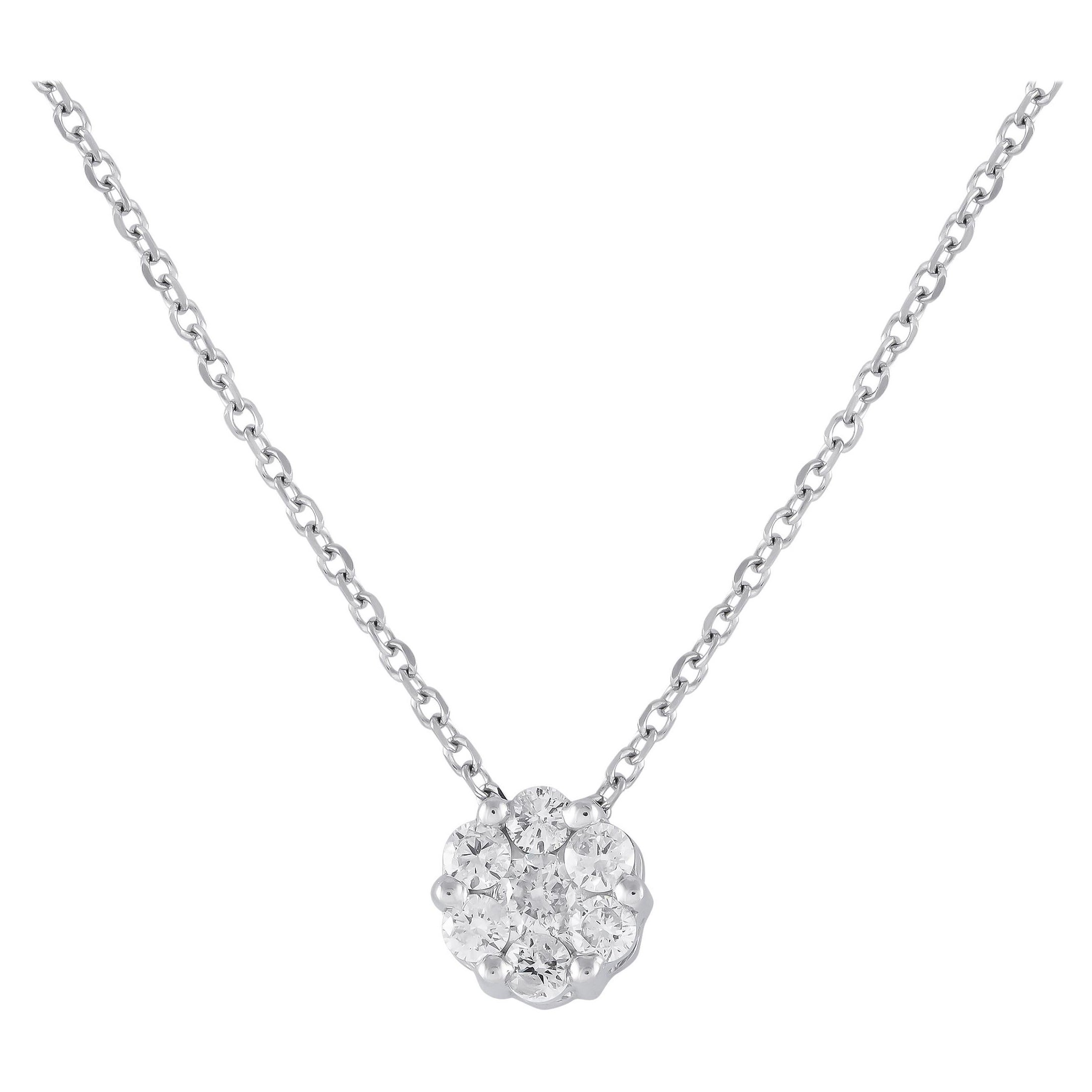 14K White Gold 0.40ct Diamond Necklace PN15219 For Sale