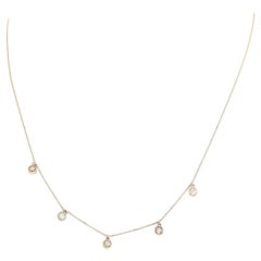 14K Yellow Gold 0.25ct Diamond Station Necklace NK01459-Y