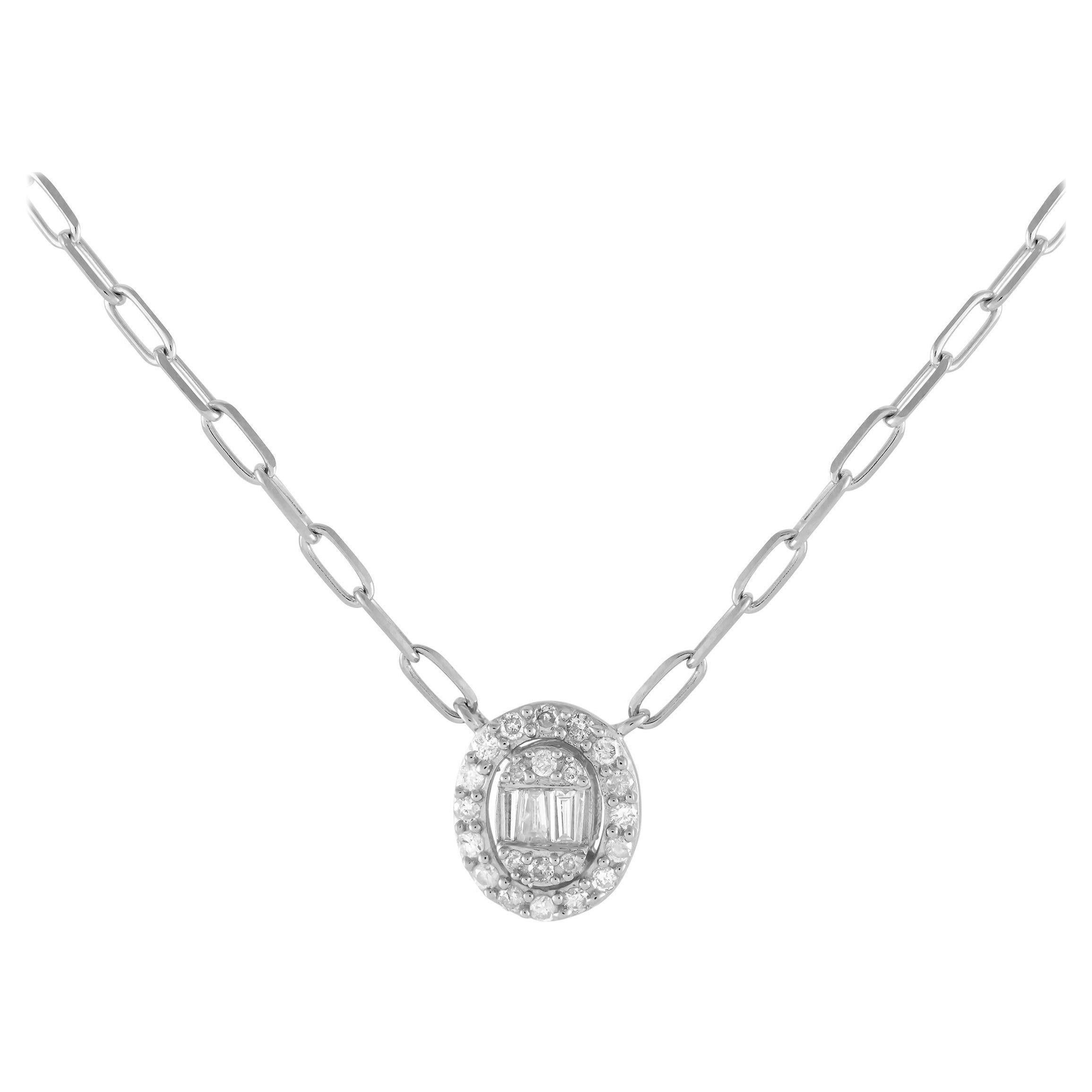 14K White Gold 0.30ct Diamond Necklace PN15062