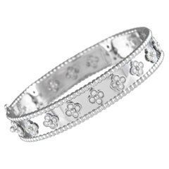 Van Cleef & Arpels Perle Clovers 18K White Gold 1.78ct Diamond Bracelet 