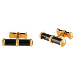 Van Cleef & Arpels 18K Yellow Gold Onyx Cufflinks VC26-0124624