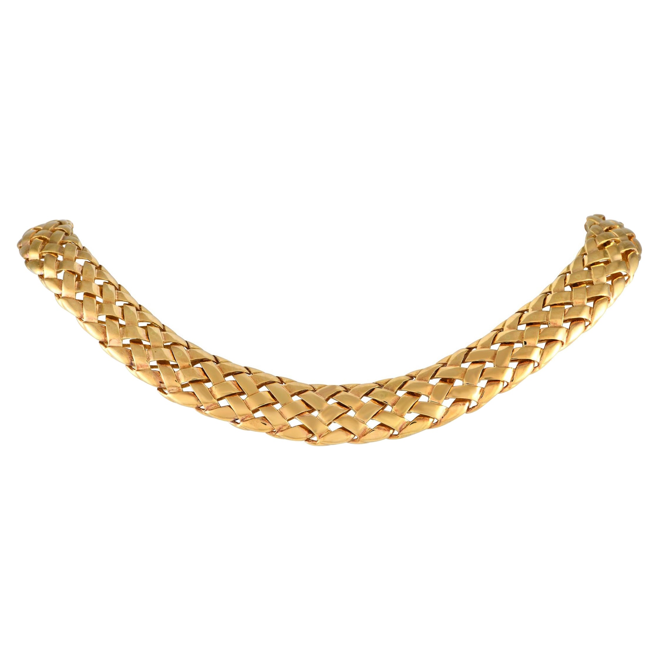Van Cleef & Arpels Van Cleef & Arpels 18K Yellow Gold Basket Weave Necklace