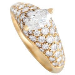 Cartier 18K Yellow Gold 1.0ct Diamond Marquise Pave Engagement Ring CA07-012224