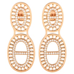 Hermes Chaine d'Ancre divine 18K Rose Gold Diamant Ohrringe HE19-012424