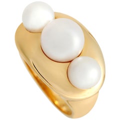 Chanel 18K Yellow Gold Pearl Trio Ring CH15-012524
