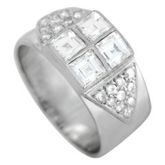 14K White Gold 1.25ct Diamond Wide Band Ring MF02-012324