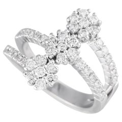 18K White Gold 0.87ct Diamond Three-Flower Ring MF01-012924