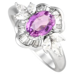 Platinum 0.67ct Diamond and Pink Sapphire Ring MF08-020124