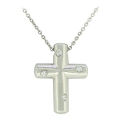 Tiffany & Co. Diamond Cross Pendant Necklace