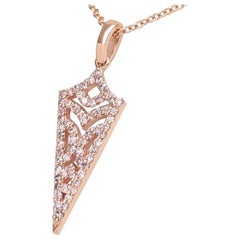 1 $ SANS RÉSERVE !  0.20 Ct Fancy Pink Diamond 14 kt. Collier à pendentifs en or rose