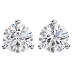 Boucles d'oreilles diamant Martini, or massif 14K, 1 carat tw, diamants ronds et brillants